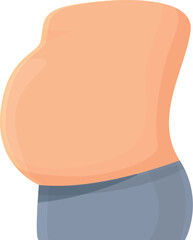 Fat belly icon cartoon vector. Body health. Figure care