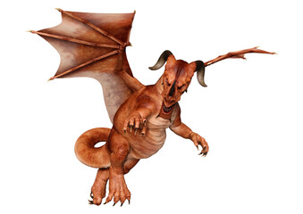 Fototapeta premium 3D Rendering Fairy Tale Dragon on White