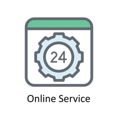 Online Service Vector Fill outline Icons. Simple stock illustration stock