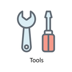 Tools Vector Fill outline Icons. Simple stock illustration stock