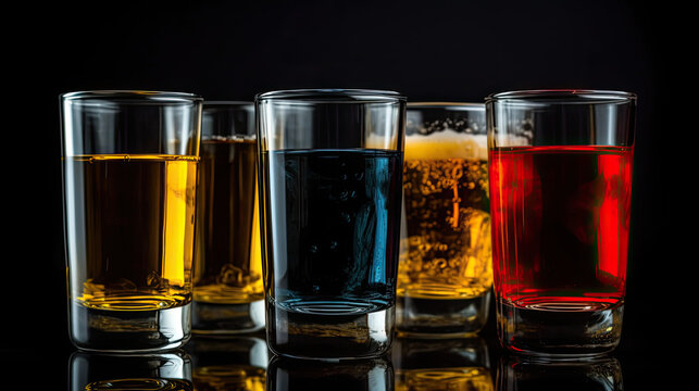 Glasses of Beer on a Table, Generative AI