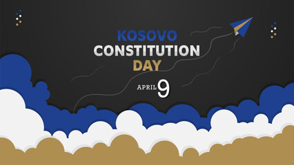 Kosovo Constitution Day web banner poster and template design vector illustration.