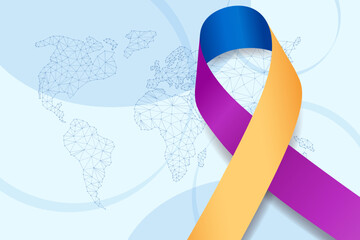 Bladder cancer awareness month concept. Banner template with ribbon. Vector illustration