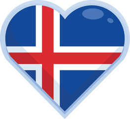 Love heart iceland icon cartoon vector. Travel city. Island trip