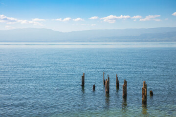 View of Lake leman from Thonon-les-bains France	