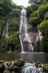 Long exposure shot of Banyumala waterfal, no people