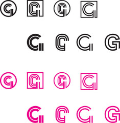 vector colorful letter g design illustration set