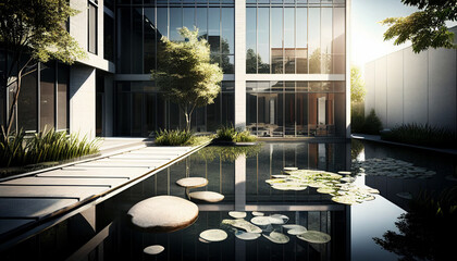 luxury hotel in the morning generative ai