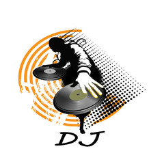 vector illustration of a dj at a music performance
