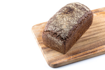 Rye bread slices isolated on white background