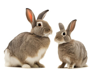 Fototapeta na wymiar two rabbits on white background