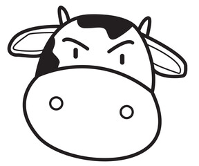 cow ox cartoon black white cartoon vector