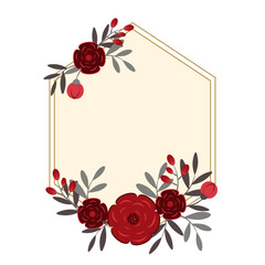 A frame with flowers and leaves on a white background