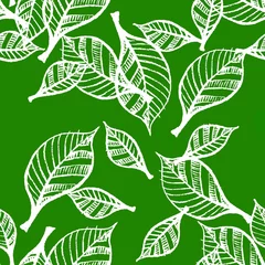 Afwasbaar Fotobehang Tropische bladeren Seamless leaves pattern