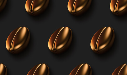 Fototapeta premium Roasted coffee beans seamless pattern