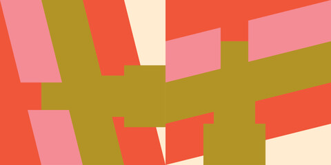 Modern vector abstract  geometric background with rectangles and squares  in retro scandinavian style. Pastel colored simple shapes graphic diagonal pattern. Abstract mosaic artwork.