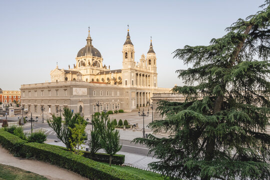 Spain, Madrid, Exterior of Almudena Cathedral