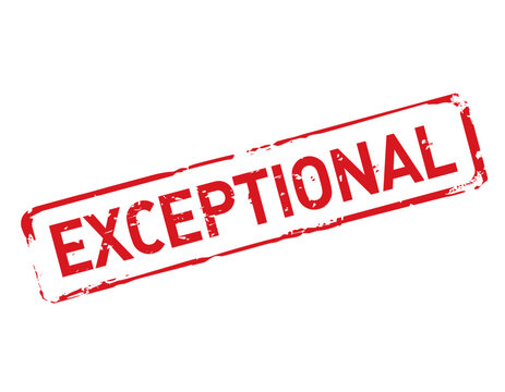 Red stamp EXCEPTIONAL. Vector outline illustration.