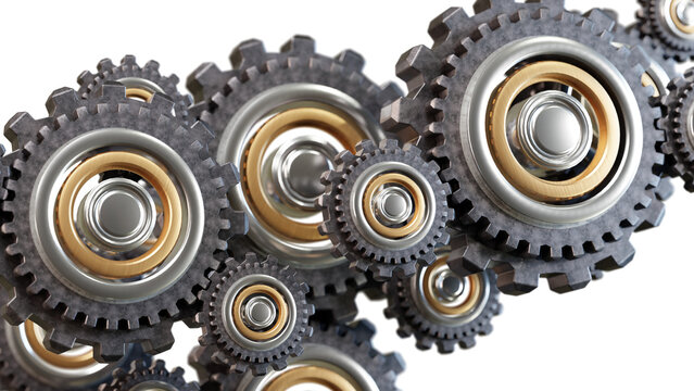 Group of gears, close up