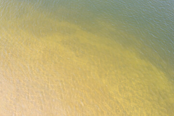Aerial view of a clear river