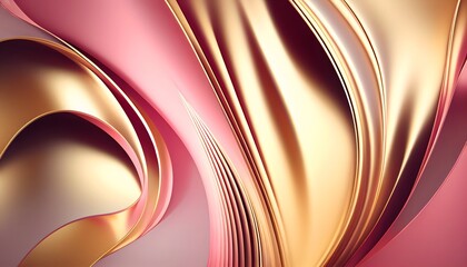 Obraz premium メタリックなピンクとゴールドの背景 Generative AI