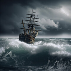 Obraz premium ship in the ocean