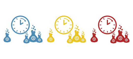 clock icon, time is money concept, vector illustration