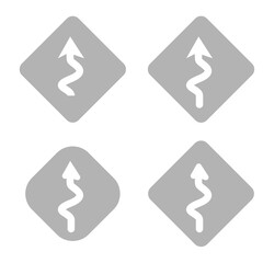 road sign icon, arrow, turn, vector illustration