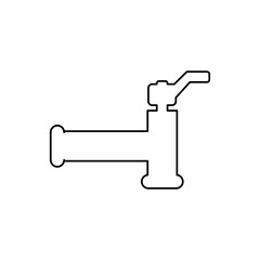 pipes and faucet icon on white background, vector illustration