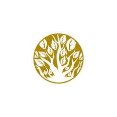 Circle tree logo icon isolated on transparent background