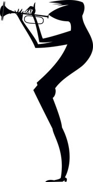 recommend clip art: Musician playing trumpet. Original silhouette. 
                    Musician playing trumpet with inspiration. Black silhouette on white background
                    