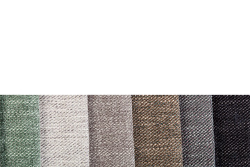 Different samples of textured fabric