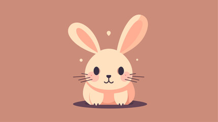 Cute Easter bunny vector illustration 2D flat style