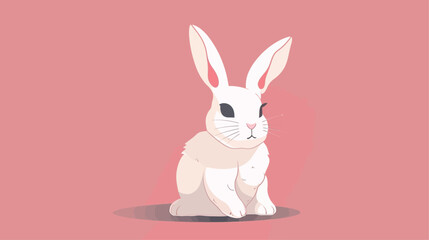 Cute Easter bunny vector illustration 2D flat style