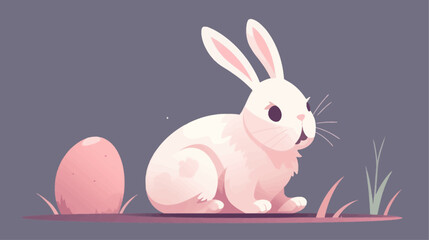 Obraz premium Cute Easter bunny vector illustration 2D flat style