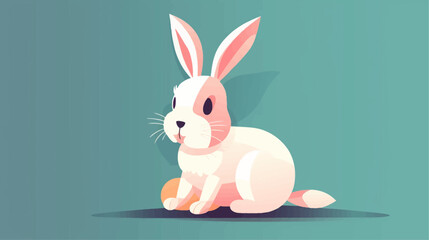 Cute Easter bunny vector illustration 2D flat style