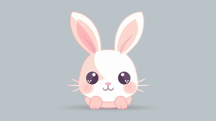 Cute Easter bunny vector illustration 2D flat style