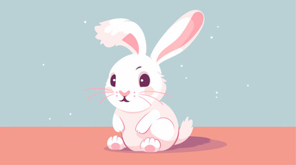 Cute Easter bunny vector illustration 2D flat style