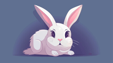 Cute Easter bunny vector illustration 2D flat style