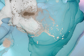 Luxury Ocean Abstract. Alcohol Inks on Canvas.