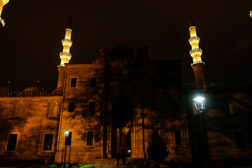 Fototapeta na wymiar Night Blue Mosque in Istanbul, Turkey