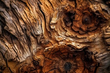 A detailed close-up of tree bark, revealing its natural and unique texture. Generative AI