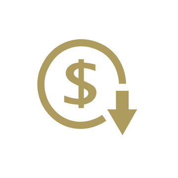 recommend clip art: Cost reduction icon. Vector image isolated on white background.Vector illustration. Flat design for business financial marketing banking advertising web concept cartoon 