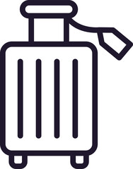 Single line icon of suitcase on isolated white background. High quality editable stroke for mobile apps, web design, websites, online shops etc.