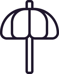 Umbrella vector line icon. Premium quality logo for web sites, design, online shops, companies, books, advertisements. Black outline pictogram isolated on white background