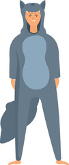 Kigurumi wild wolf icon cartoon vector. Party animal. Person costume