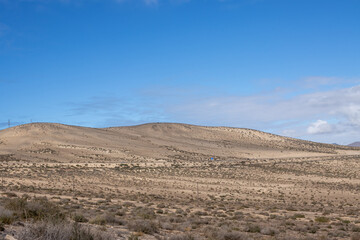 Naklejka na ściany i meble Land with a mountain, Costa Calma, Fuerteventura