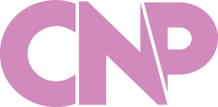 Letter CNP logo design on transparent background, CNP letter logo