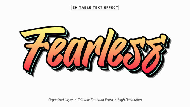Editable Fearless Font Design. Alphabet Typography Template Text Effect. Lettering Vector Illustration for Product Brand and Business Logo.
