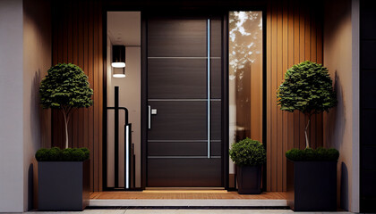 Modern front door, neat and elegant